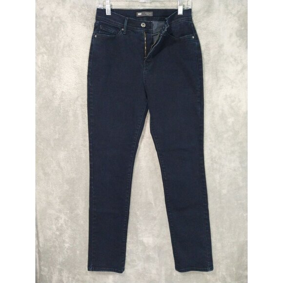 Levis 512 Jeans Womens 8 Blue Denim Perfectly Slimming Skinny Leg Stretch Dark - Picture 1 of 10